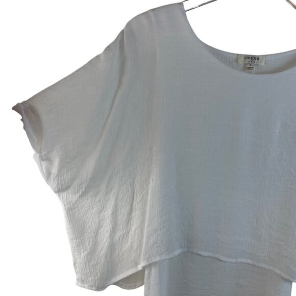 Off White Cuffed Layered Tunic Top by Umgee Size Small - Picture 5 of 10